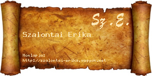 Szalontai Erika névjegykártya
